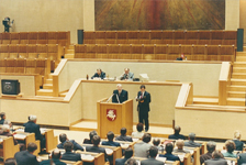 Visita del Console Bertoldi al Parlamento lituano in occasione della visita di Stato del Presidente della Polonia Lech Walesa.