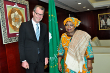 L’Ambasciatore Bertoldi, accreditato presso l’African Union, con la Chairperson dell’AU, (14 gennaio 2014). 