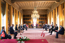 Le delegazioni: discorsi ufficiali del Luogotenente del Gran Maestro e del Presidente di Lettonia